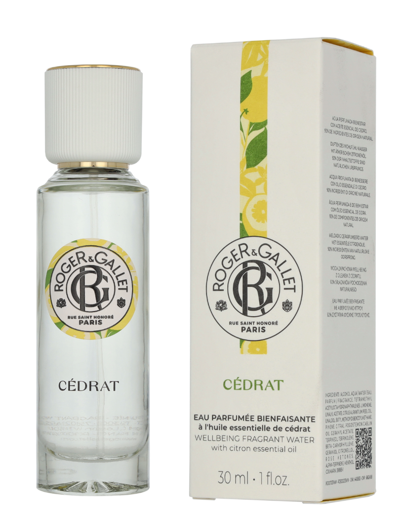 Roger & Gallet Cedrat Wellbeing Fragrant Water Eau de Parfum Eau de Toilette 30 ml Dames 1 Roger & Gallet Cedrat Wellbeing Fragrant Water Eau de Parfum Eau de Toilette 30 ml Dames